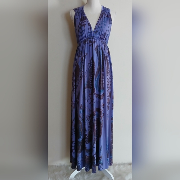 One World Purple V-Neck Sleeveless Maxi Dress - Picture 1 of 10